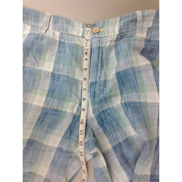 Tommy Bahama Relax Shorts Mens 33x10 100% Linen Plaid Bermuda Beach - Picture 11 of 13